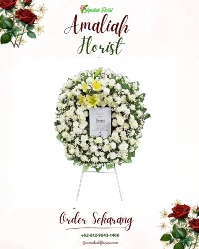 Krans Bunga Duka Cita di Tirtorahayu